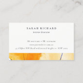 抽象芸術イエローブルーウォーターカラーアートアポイントメント 名刺 (裏面)