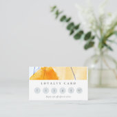 抽象芸術イエローブルーウォーターカラーアートロイヤリティカード 名刺 (スタンド正面)