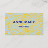 抽象芸術イエローブループロフェッショナルメイクアップアーティスト 名刺 (正面)