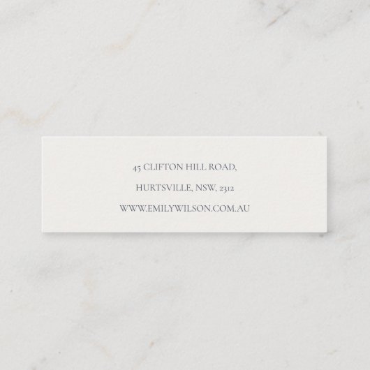 抽象芸術イエローブルー芸術的イヤリングスタッドホルダー スキニー名刺 (裏面)