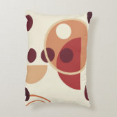 抽象芸術イエローベージュの茶色の円アクセント枕 アクセントクッション (裏面(縦))