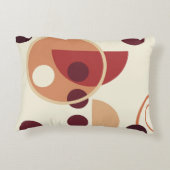 抽象芸術イエローベージュの茶色の円アクセント枕 アクセントクッション (裏面)