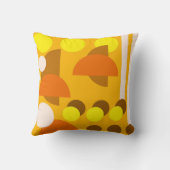 抽象芸術イエローベージュブラウン クッション (裏面)