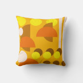 抽象芸術イエローベージュブラウン クッション (正面)