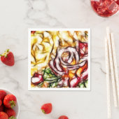 抽象芸術イエローライトバラ芸術的フローラグロー スタンダードカクテルナプキン (インサイチュ)