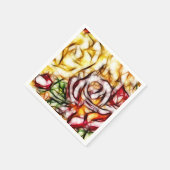 抽象芸術イエローライトバラ芸術的フローラグロー スタンダードカクテルナプキン (角)