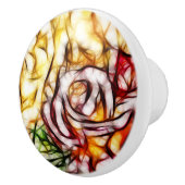 抽象芸術イエローライトバラ芸術的フローラグロー セラミックノブ (右)