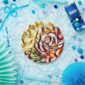 抽象芸術イエローライトバラ芸術的フローラグロー ペーパープレート (パーティー)