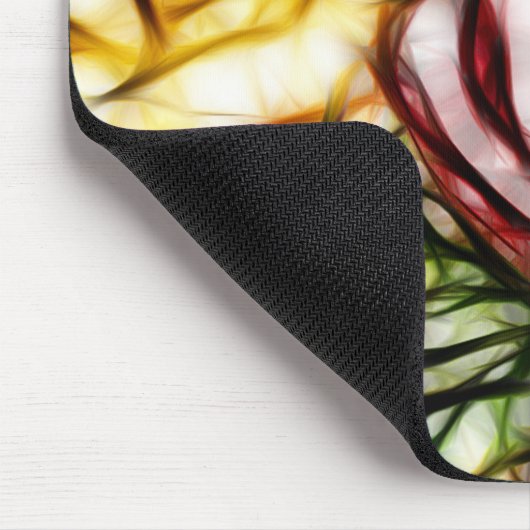 抽象芸術イエローライトバラ芸術的フローラグロー マウスパッド (コーナー)