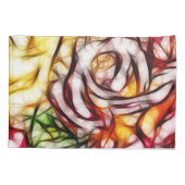 抽象芸術イエローライトバラ芸術的フローラグロー 枕カバー (裏面)