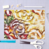 抽象芸術イエローライトバラ芸術的フローラグロー 薄葉紙 (クラフト)