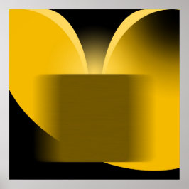 抽象芸術イエローラグジュアリー、ブラックAP0004 ポスター