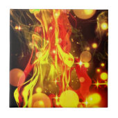 抽象芸術イエローレッドファンタジー – 美 タイル (正面)