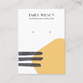 抽象芸術イエロー形状スタッドイヤリング表示カード 名刺 (正面)