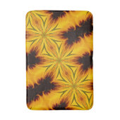 抽象芸術イエロー&ブラウン万華鏡のように千変万化するパターンアート バスマット (正面縦)