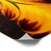 抽象芸術イエロー&ブラウン万華鏡のように千変万化するパターンアート ポスター (角)