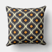 抽象芸術イカットオレンジリピートパターンデザイン クッション (裏面)