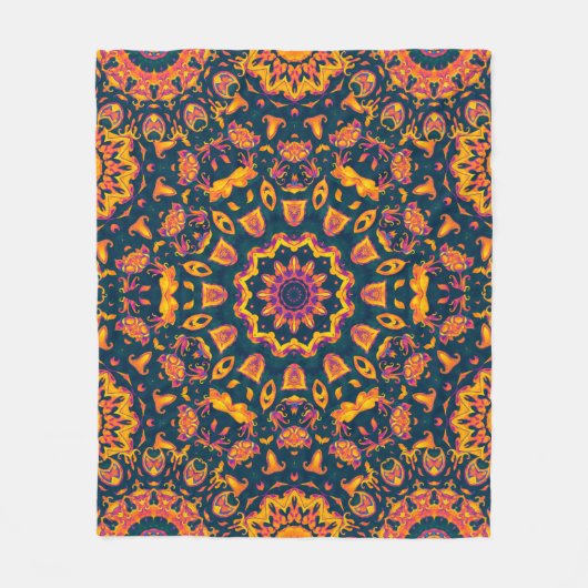 抽象芸術イスラムのパターン、アラビアのスタイル。シームレス  フリースブランケット (正面)