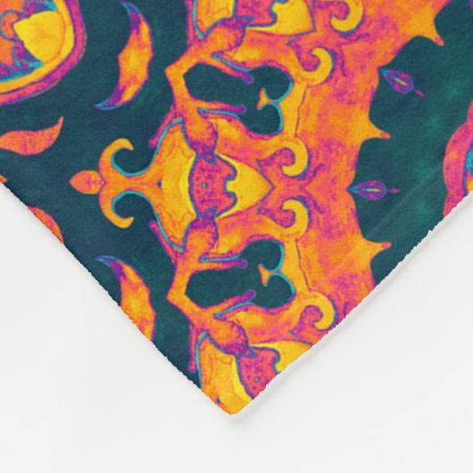 抽象芸術イスラムのパターン、アラビアのスタイル。シームレス  フリースブランケット (角)