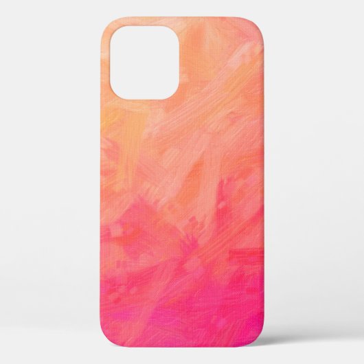抽象芸術イラストレーション（ピンク、黄色の剛毛ブラス） Case-Mate iPhoneケース (裏面)