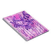 抽象芸術インキフラワーピンクパープルリリー ノートブック (右側)