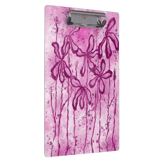 抽象芸術インキフラワーピンク クリップボード (右)