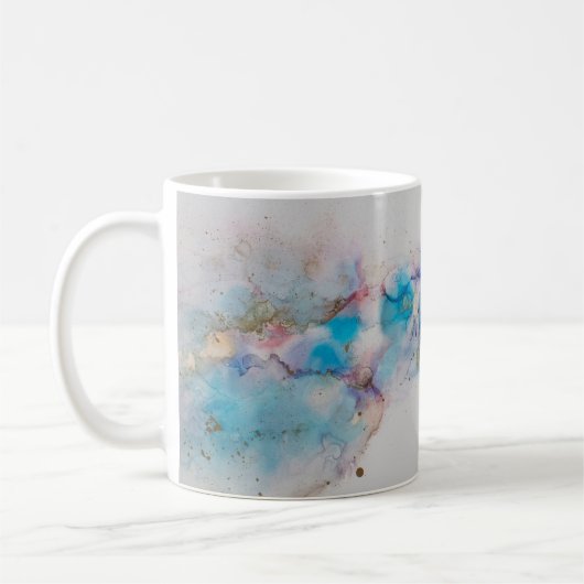 抽象芸術インクアート背景 コーヒーマグカップ (左)