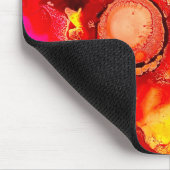 抽象芸術インクアート黄赤とピンク マウスパッド (コーナー)