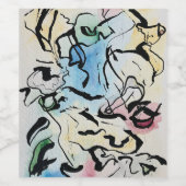 抽象芸術インクアート ワインラベル (シングルラベル)