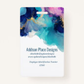 抽象芸術インクイメージ従業員セキュリティバッジ バッジ (裏面)