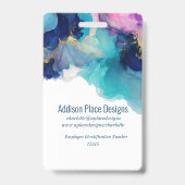 抽象芸術インクイメージ従業員セキュリティバッジ バッジ (Back)