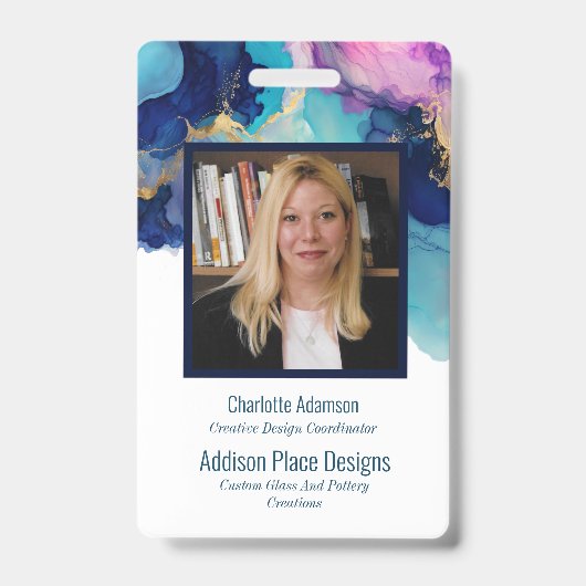 抽象芸術インクイメージ従業員セキュリティバッジ バッジ (Front)