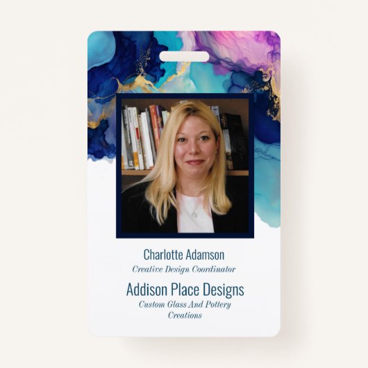 抽象芸術インクイメージ従業員セキュリティバッジ バッジ (正面)