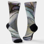 抽象芸術インクシメリーパープルティール（緑がかった色）金ゴールド ソックス (傾斜あり)