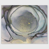 抽象芸術インクシメリーパープルティール(緑がかった色)金ゴールド ラッピングペーパー (フラット)