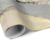 抽象芸術インクシメリーパープルティール(緑がかった色)金ゴールド ラッピングペーパー (ロールコーナー)