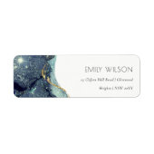 抽象芸術インクシルバーネイビーグリッターアドレス ラベル (正面)
