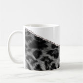 抽象芸術インクシルバーネイビーグリッター コーヒーマグカップ (左)