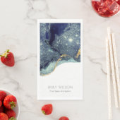 抽象芸術インクシルバーネイビーブルーグリッター (インサイチュ)