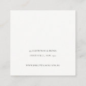 抽象芸術インクシルバーネイビーブルーグリッター スクエア名刺 (裏面)