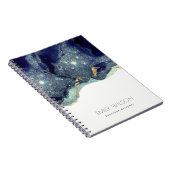 抽象芸術インクシルバーネイビーブルーグリッター ノートブック (右側)