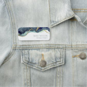 抽象芸術インクシルバーネイビーブルーグリッター 名札 (インサイチュ)