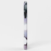 抽象芸術インクダスティティール(緑がかった色)薄紫ダスティプラム Case-Mate iPhoneケース (裏面/右)