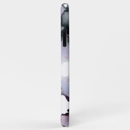 抽象芸術インクダスティティール(緑がかった色)薄紫ダスティプラム Case-Mate iPhoneケース (裏面/右)