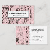 抽象芸術インクドット上のピンクの名刺デザイン 名刺 (正面/裏面)