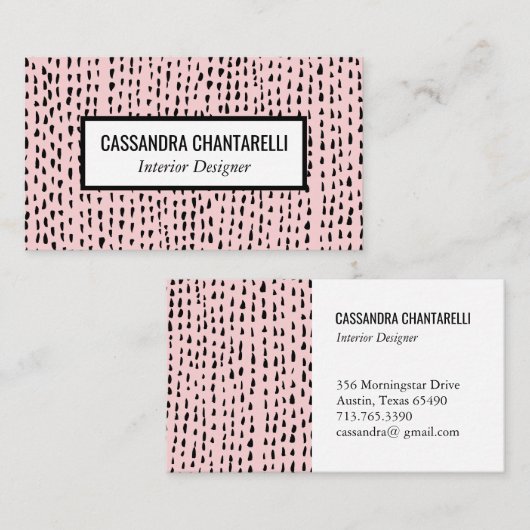 抽象芸術インクドット上のピンクの名刺デザイン 名刺 (正面/裏面)