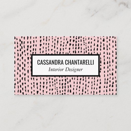 抽象芸術インクドット上のピンクの名刺デザイン 名刺 (正面)