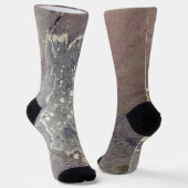 抽象芸術インクピンクパープルグレーシルバー ソックス (傾斜あり)