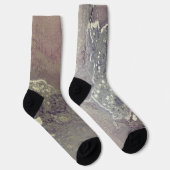 抽象芸術インクピンクパープルグレーシルバー ソックス (右)