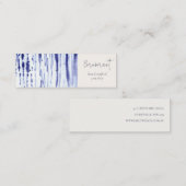 抽象芸術インクブルーラインイヤリングスタッドフープホルダー スキニー名刺 (正面/裏面)